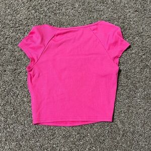 H&M Pink Crop T-Shirt Fitted Style